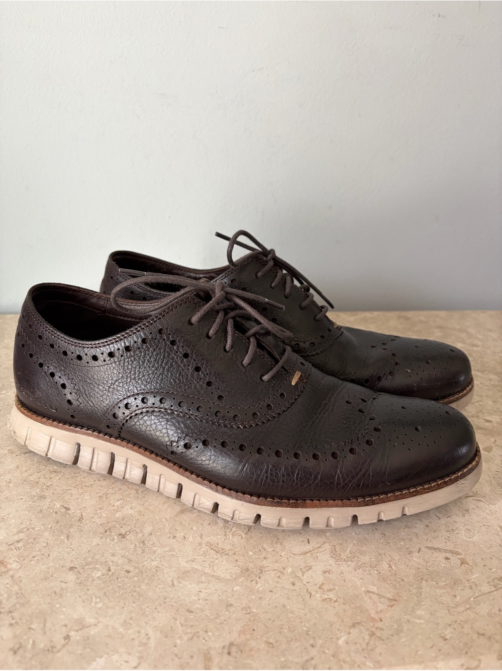 Cole Haan ZeroGrand Wingtip Oxfords Dress Shoes Men’s Size 11 Java Brown Leather